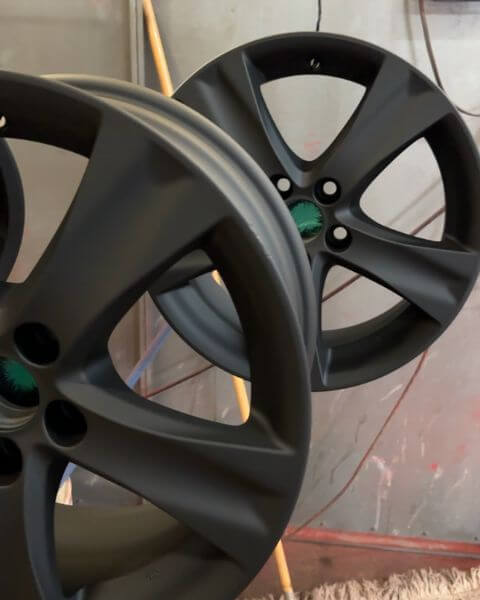 wheel powder coating san diego - matte black